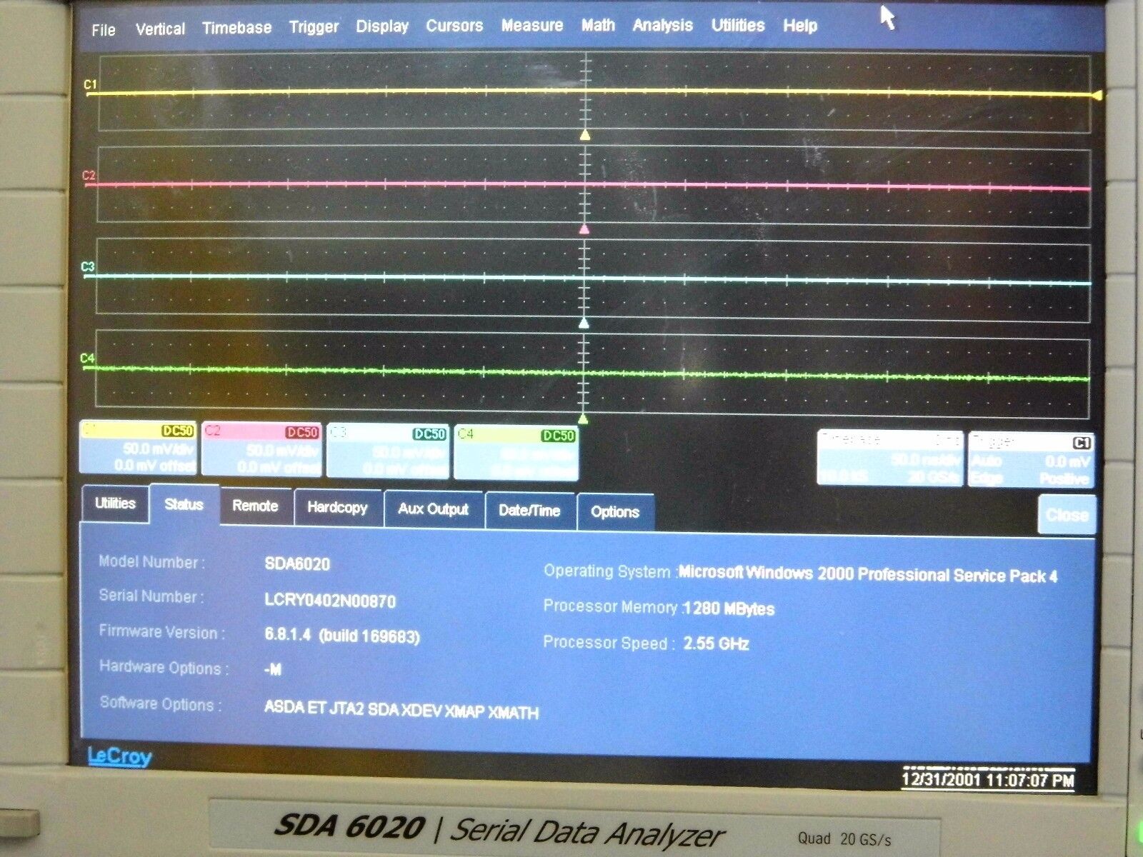 Lecroy SDA6020 6Ghz QUAD 20GS/s ASDA ET JTA2 SDA XDEV XMAP XMATH Lecroy SDA6020 6Ghz QUAD 20GS/s ASDA ET JTA2 SDA XDEV XMAP XMATH